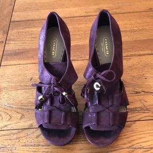 Size 9 COACH Teagan lace-up strappy heels